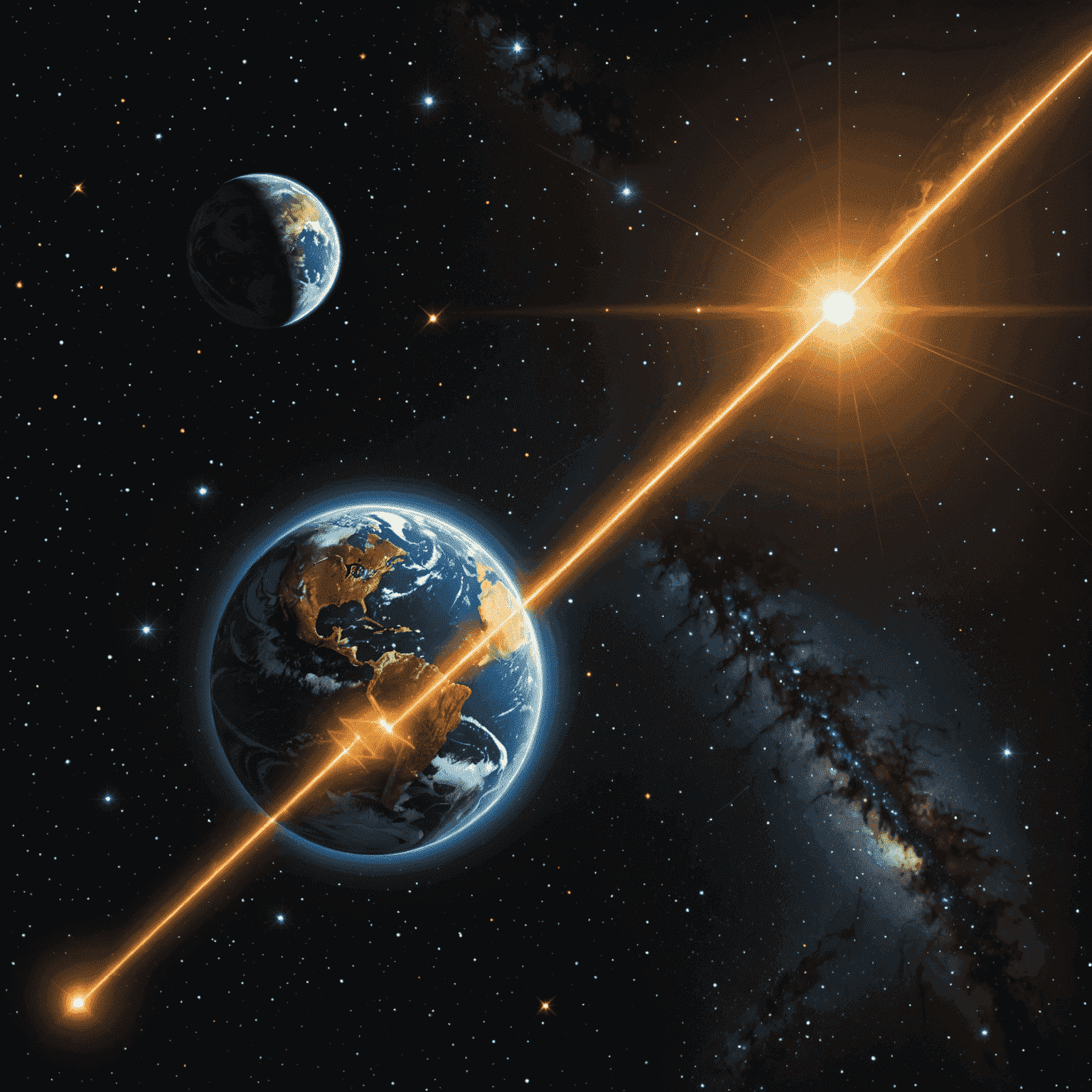 A diagram illustrating the concept of a parsec, showing the Earth, Sun, and a distant star forming a right triangle