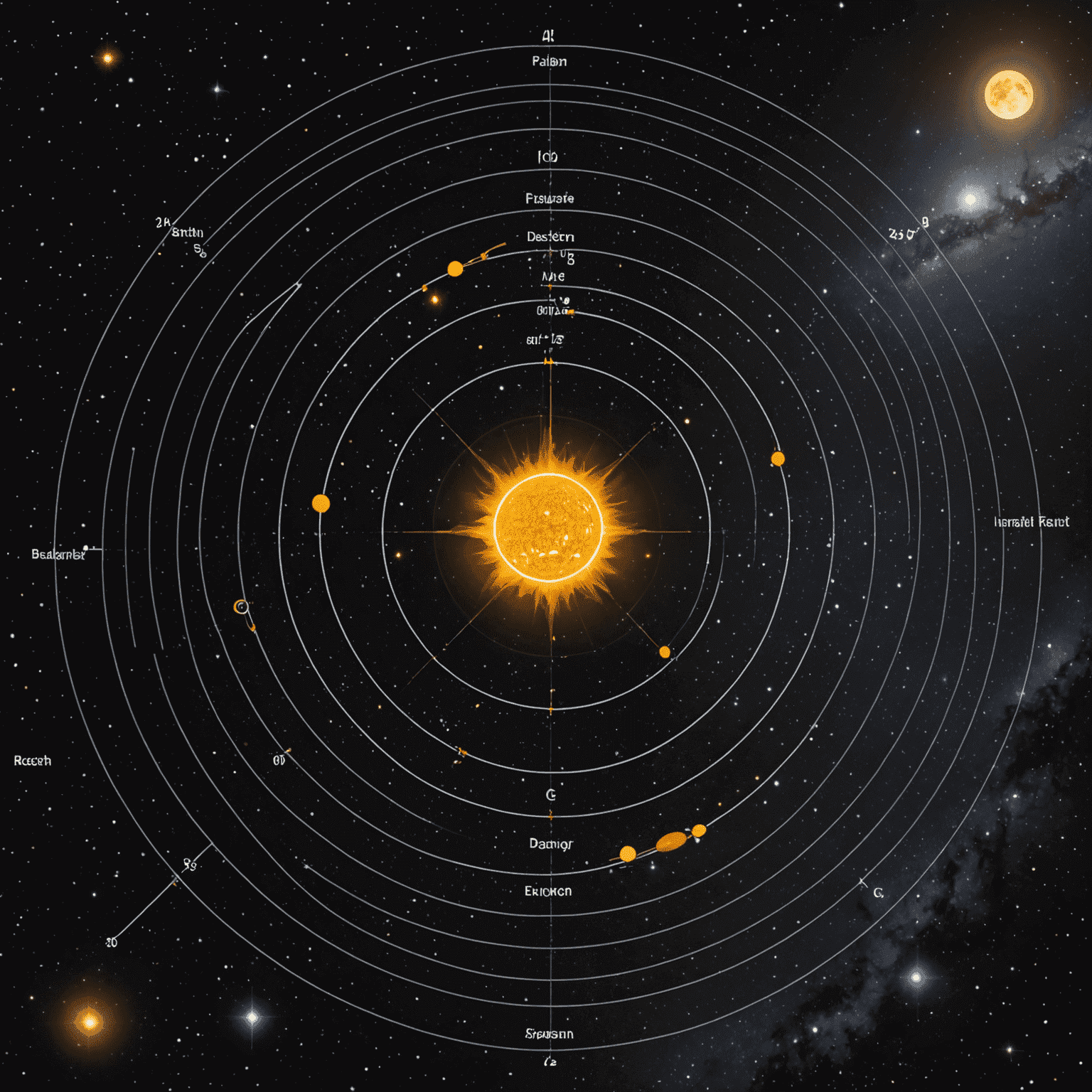 A diagram showing the concept of parallax and how a parsec is measured, with stars and Earth's orbit around the Sun